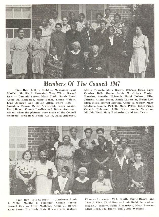 Martha E. Forrester Council of Colored Women 1947 members